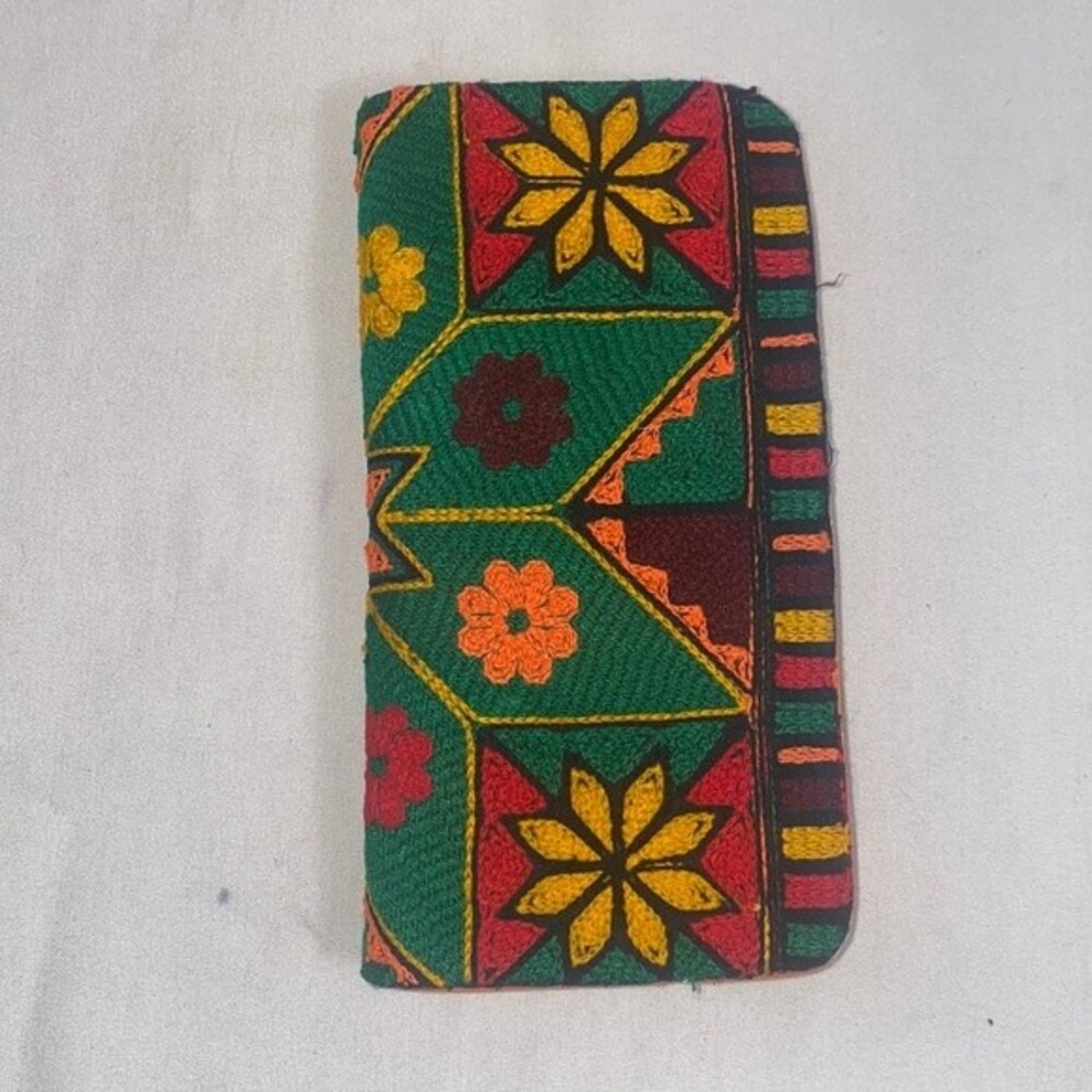 knit wallet hippie boho floral aztec lagen praire 8x4 fairy nwot western